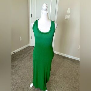 NWT Cotton Citizen Green Ribbed Maxi Tank Dress Size Large